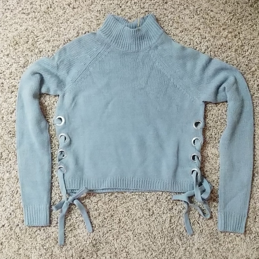 Lace up sweater